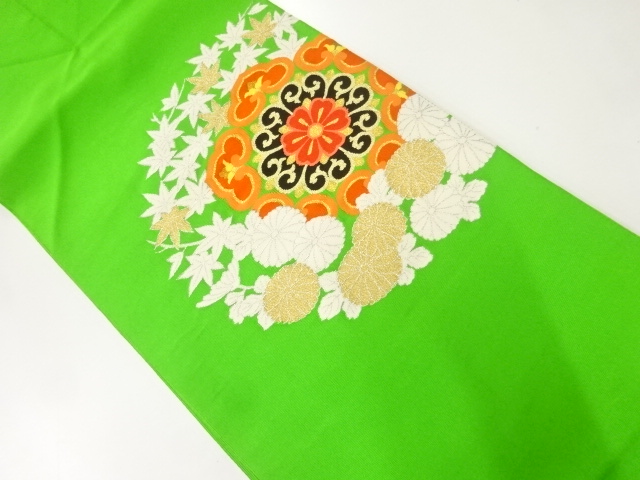JAPANESE NAGOYA OBI / WOVEN FLOWER CREST